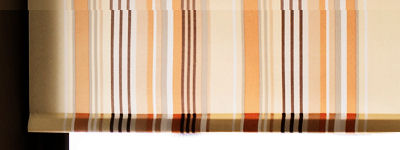 Straight edge roller blind with vertical stripe pattern 